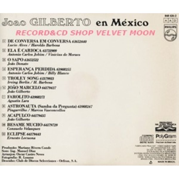 ジョアン・ジルベルト：JOAO GILBERTO / JOAO GILBERTO EN MEXICO 【CD】 ブラジル盤 PHILIPS