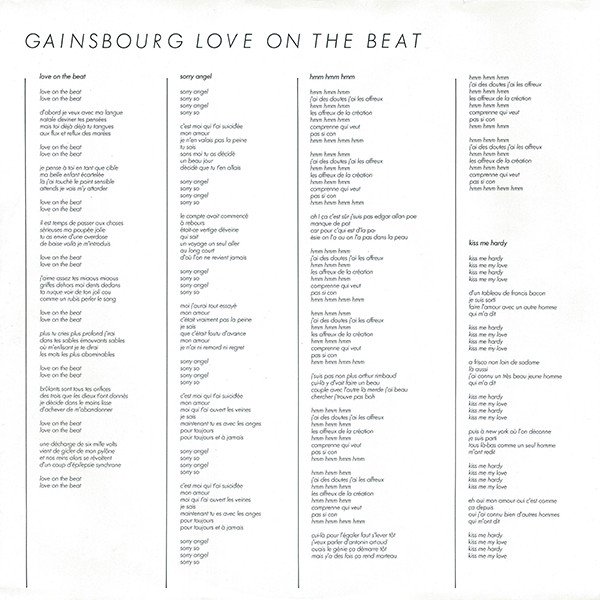 セルジュ・ゲンスブール：SERGE GAINSBOURG / LOVE ON THE BEAT 【LP】 フランス盤 PHILIPS