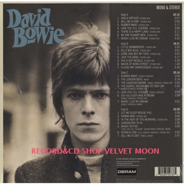 デヴィッド・ボウイ：DAVID BOWIE / DAVID BOWIE 【2LP】新品 ヨーロッパ盤 再発盤 DERAM デラックス版 GREEN VINYL. 14曲のボーナストラック付