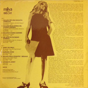 画像: MILVA / MILVA CANTA BRECHT 【LP】 ドイツ盤 RICORDI